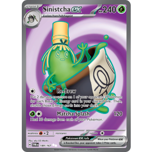 Ultra Rare Sinistcha ex 189/167 Pokemon TCG Scarlet & Violet Twilight Masquerade