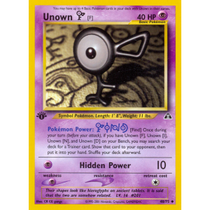 Unown F 48/75 Pokemon TCG Neo Neo Discovery