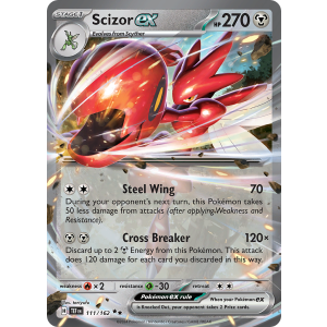 Double Rare Scizor ex 111/162 Pokemon TCG Scarlet & Violet Temporal Forces