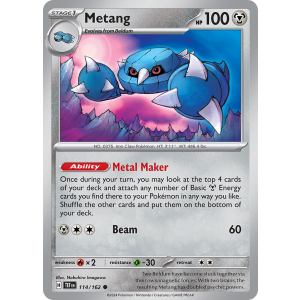 Metang 114/162 Pokemon TCG Scarlet & Violet Temporal Forces