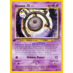 Unown M 49/75 Pokemon TCG Neo Neo Discovery