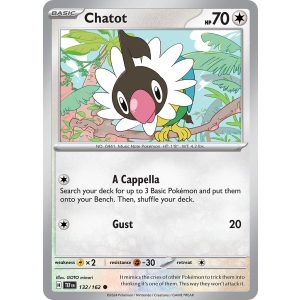 Chatot 132/162 Pokemon TCG Scarlet & Violet Temporal Forces