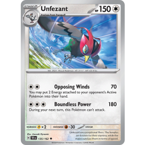 Unfezant 135/162 Pokemon TCG Scarlet & Violet Temporal Forces