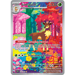 Illustration Rare Sawsbuck 166/162 Pokemon TCG Scarlet & Violet Temporal Forces