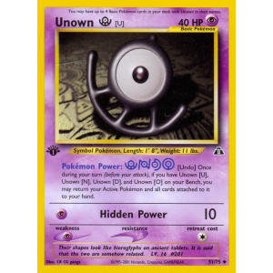 Unown U 51/75 Pokemon TCG Neo Neo Discovery