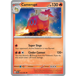 Camerupt 12/91 Pokemon TCG Scarlet & Violet Paldean Fates