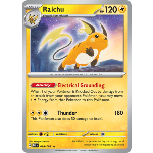 Raichu 19/91 Pokemon TCG Scarlet & Violet Paldean Fates