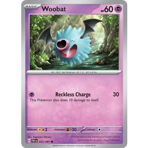 Woobat 32/91 Pokemon TCG Scarlet & Violet Paldean Fates