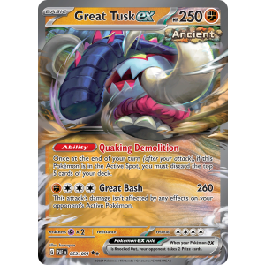 Double Rare Great Tusk ex 53/91 Pokemon TCG Scarlet & Violet Paldean Fates