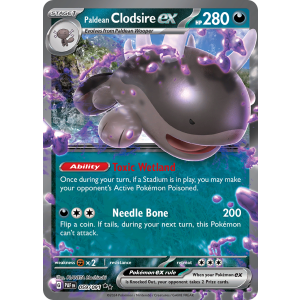 Double Rare Paldean Clodsire ex 59/91 Pokemon TCG Scarlet & Violet Paldean Fates