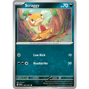 Scraggy 60/91 Pokemon TCG Scarlet & Violet Paldean Fates