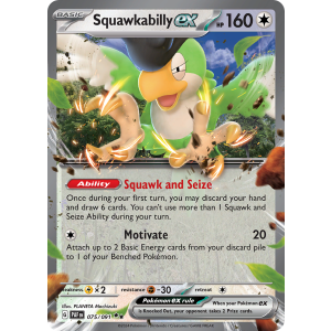 Double Rare Squawkabilly ex 75/91 Pokemon TCG Scarlet & Violet Paldean Fates