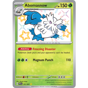 Shiny Rare Abomasnow 101/91 Pokemon TCG Scarlet & Violet Paldean Fates