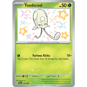 Shiny Rare Toedscool 105/91 Pokemon TCG Scarlet & Violet Paldean Fates