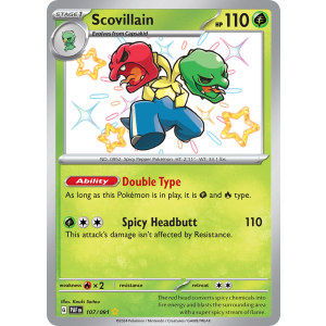 Shiny Rare Scovillain 107/91 Pokemon TCG Scarlet & Violet Paldean Fates