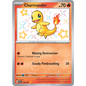 Shiny Rare Charmander 109/91 Pokemon TCG Scarlet & Violet Paldean Fates