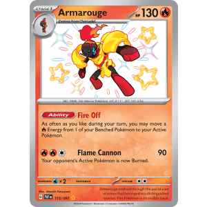 Shiny Rare Armarouge 115/91 Pokemon TCG Scarlet & Violet Paldean Fates