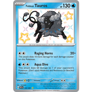 Shiny Rare Paldean Tauros 120/91 Pokemon TCG Scarlet & Violet Paldean Fates