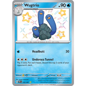 Shiny Rare Wugtrio 122/91 Pokemon TCG Scarlet & Violet Paldean Fates