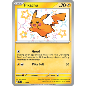 Shiny Rare Pikachu 131/91 Pokemon TCG Scarlet & Violet Paldean Fates