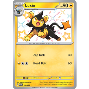 Shiny Rare Luxio 136/91 Pokemon TCG Scarlet & Violet Paldean Fates