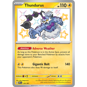 Shiny Rare Thundurus 139/91 Pokemon TCG Scarlet & Violet Paldean Fates