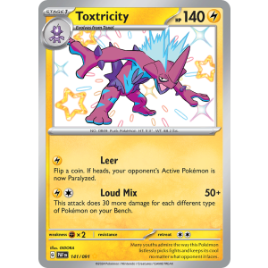 Shiny Rare Toxtricity 141/91 Pokemon TCG Scarlet & Violet Paldean Fates