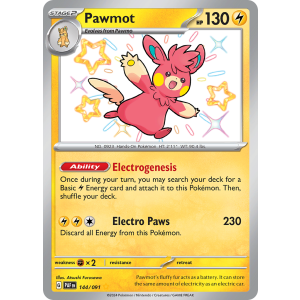 Shiny Rare Pawmot 144/91 Pokemon TCG Scarlet & Violet Paldean Fates