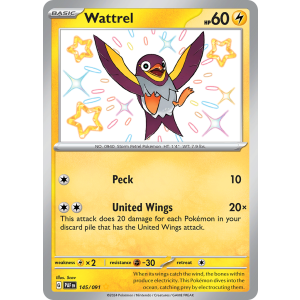 Shiny Rare Wattrel 145/91 Pokemon TCG Scarlet & Violet Paldean Fates