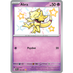 Shiny Rare Abra 148/91 Pokemon TCG Scarlet & Violet Paldean Fates