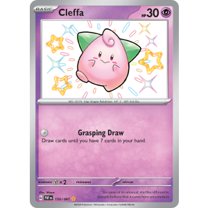 Shiny Rare Cleffa 150/91 Pokemon TCG Scarlet & Violet Paldean Fates