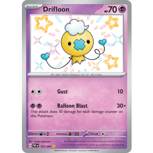 Shiny Rare Drifloon 155/91 Pokemon TCG Scarlet & Violet Paldean Fates