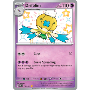 Shiny Rare Drifblim 156/91 Pokemon TCG Scarlet & Violet Paldean Fates