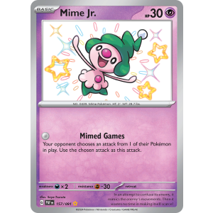 Shiny Rare Mime Jr. 157/91 Pokemon TCG Scarlet & Violet Paldean Fates