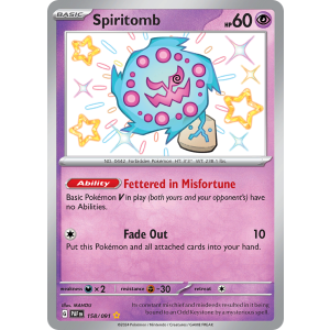 Shiny Rare Spiritomb 158/91 Pokemon TCG Scarlet & Violet Paldean Fates