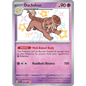 Shiny Rare Dachsbun 161/91 Pokemon TCG Scarlet & Violet Paldean Fates