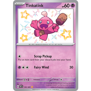 Shiny Rare Tinkatink 165/91 Pokemon TCG Scarlet & Violet Paldean Fates