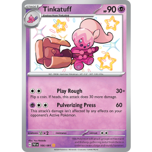 Shiny Rare Tinkatuff 166/91 Pokemon TCG Scarlet & Violet Paldean Fates