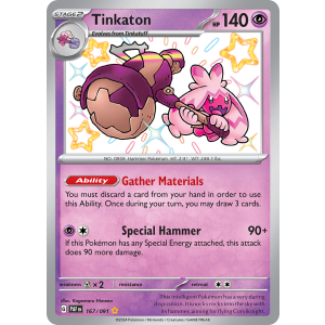 Shiny Rare Tinkaton 167/91 Pokemon TCG Scarlet & Violet Paldean Fates