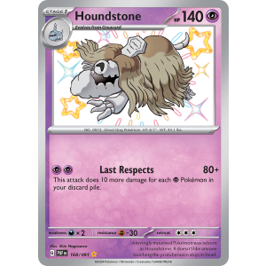 Shiny Rare Houndstone 168/91 Pokemon TCG Scarlet & Violet Paldean Fates