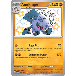 Shiny Rare Annihilape 171/91 Pokemon TCG Scarlet & Violet Paldean Fates