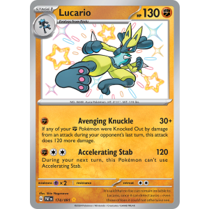 Shiny Rare Lucario 174/91 Pokemon TCG Scarlet & Violet Paldean Fates