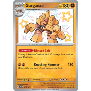 Shiny Rare Garganacl 178/91 Pokemon TCG Scarlet & Violet Paldean Fates