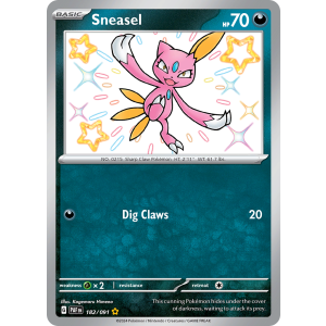 Shiny Rare Sneasel 182/91 Pokemon TCG Scarlet & Violet Paldean Fates