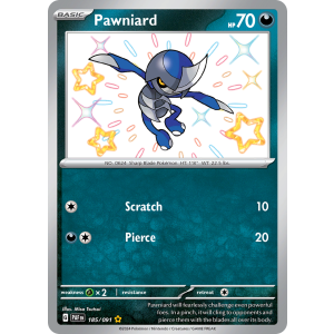 Shiny Rare Pawniard 185/91 Pokemon TCG Scarlet & Violet Paldean Fates