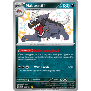 Shiny Rare Mabosstiff 188/91 Pokemon TCG Scarlet & Violet Paldean Fates