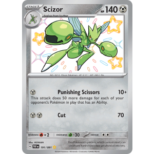 Shiny Rare Scizor 191/91 Pokemon TCG Scarlet & Violet Paldean Fates