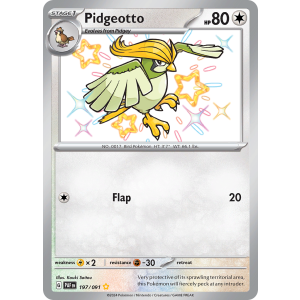 Shiny Rare Pidgeotto 197/91 Pokemon TCG Scarlet & Violet Paldean Fates