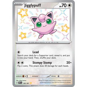 Shiny Rare Jigglypuff 198/91 Pokemon TCG Scarlet & Violet Paldean Fates