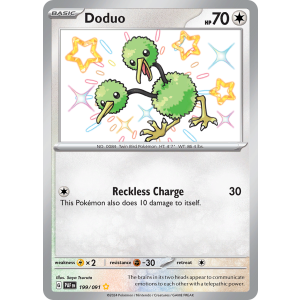 Shiny Rare Doduo 199/91 Pokemon TCG Scarlet & Violet Paldean Fates